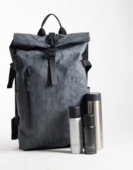 Rains 14590 plecak typu rolltop z nadrukiem, duży, szary, 2 z 4