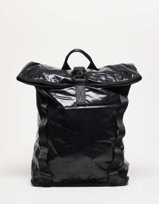 Rains 14740 Sibu Waterproof Rolltop Mini Backpack In Black