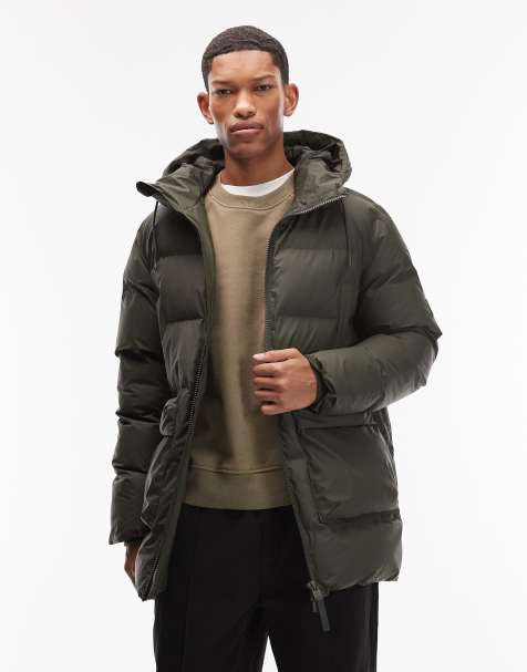 Rains – 15210 Alta – Wasserdichter, langer Parka in Dunkelgrün mit Cargotaschen - view 1