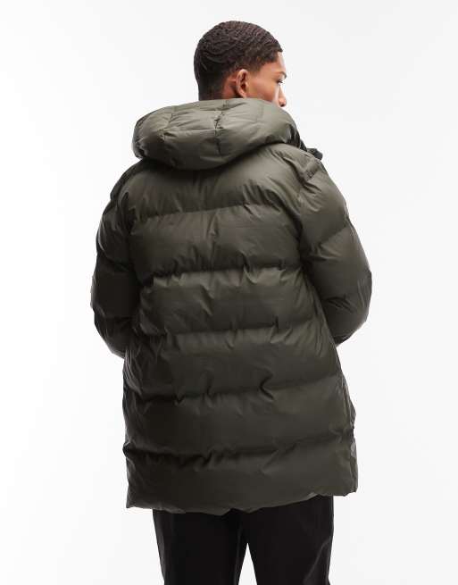 Rains – 15210 Alta – Wasserdichter, langer Parka in Dunkelgrün mit Cargotaschen, 3 von 5