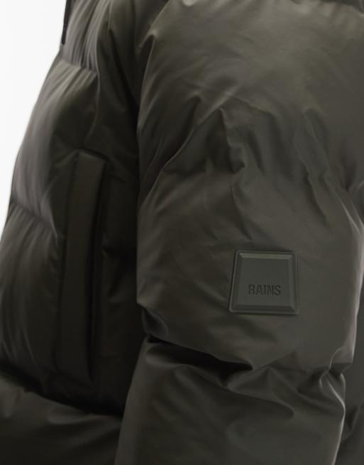 Rains – 15210 Alta – Wasserdichter, langer Parka in Dunkelgrün mit Cargotaschen, 5 von 5