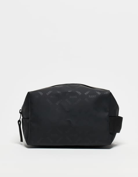 Rains - 15580 - Beauty-case impermeabile nero con logo tono su tono - view 1