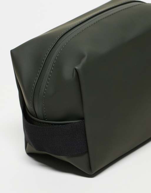 Rains 15580 unisex waterproof small wash bag in green | ASOS