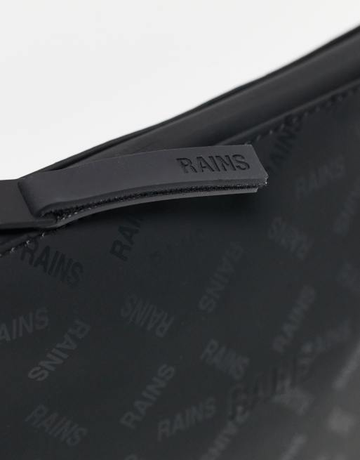 Rains 15600 waterproof cosmetic bag with tonal logo in black, 3 of 3