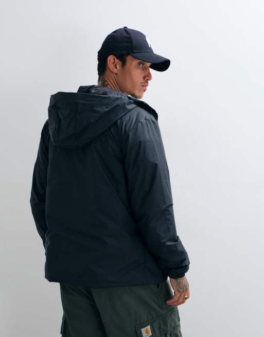 Rains 15770 Lohja veste bomber décontractée à capuche imperméable bleu marine, 4 de 5