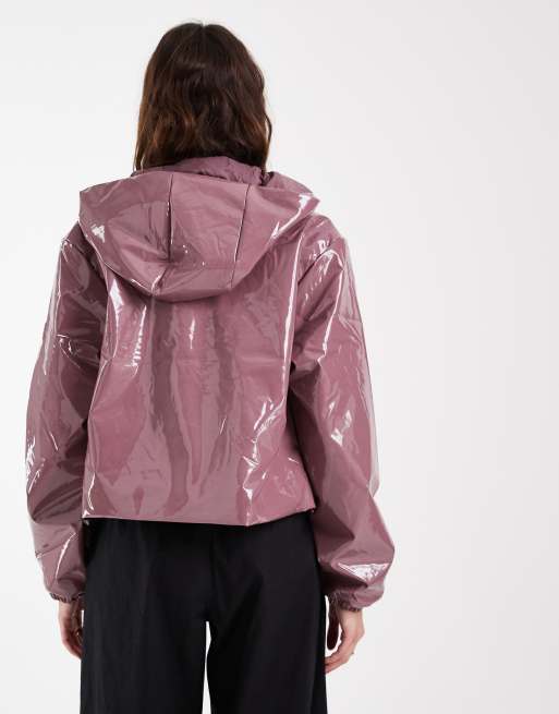 Rains 15780 Lohja giacca corta con cappuccio impermeabile e imbottita in malva, 4 di 4