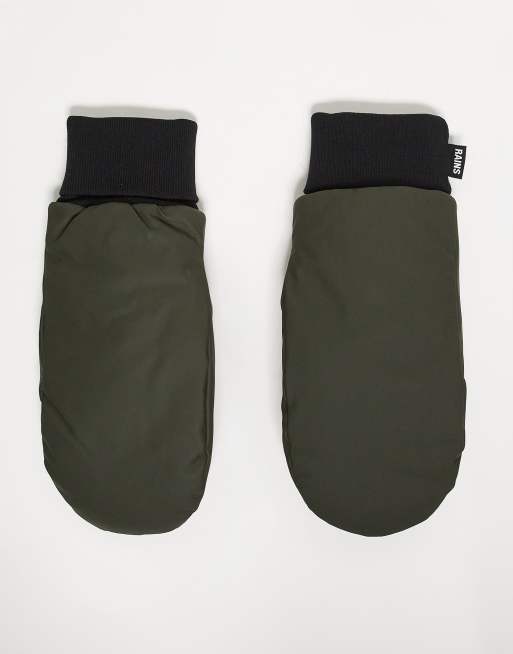 Rains – 16070 Alta – Ocieplane wodoodporne rękawiczki z jednym palcem w kolorze zielonym