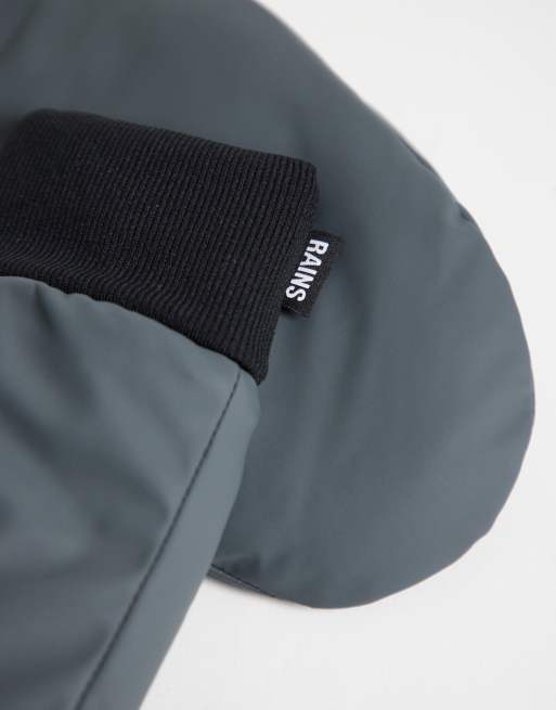 Rains 16070 Alta waterproof fleece lined puffer ski gloves in dark grey, 2 of 3