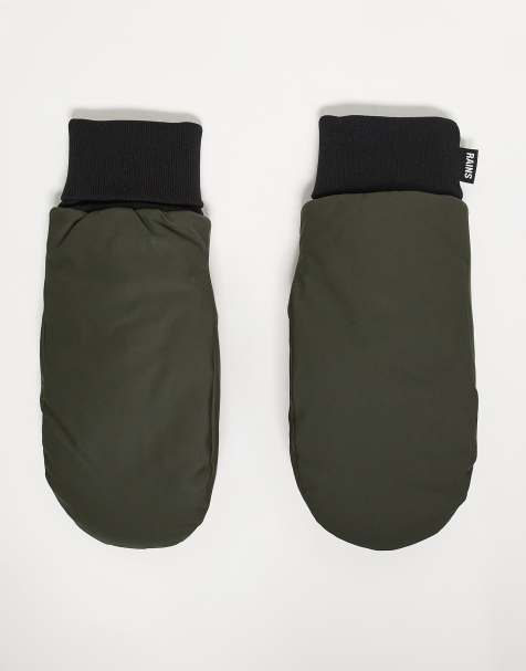 Rains 16070 Alta waterproof puffer mitten gloves in green - view 1