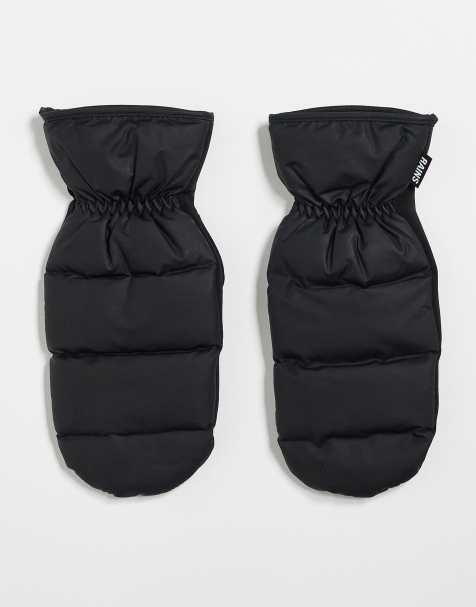 Rains 16080 Lohja puffer mitten gloves in black - view 1