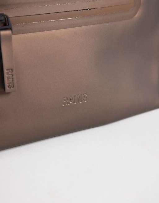 Rains 16250 waterproof zip cosmetic bag in brown, 2 of 3