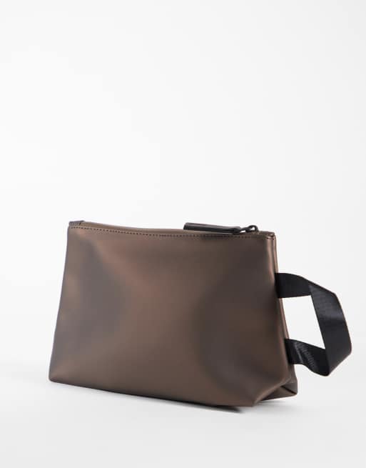 Rains 16250 waterproof zip cosmetic bag in brown, 3 of 3