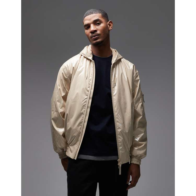 プランクトン90sLANDS'ENDナイロンジャケットベージュウォームアッ Rains 17270 Lohja waterproof insulated hooded bomber jacket in