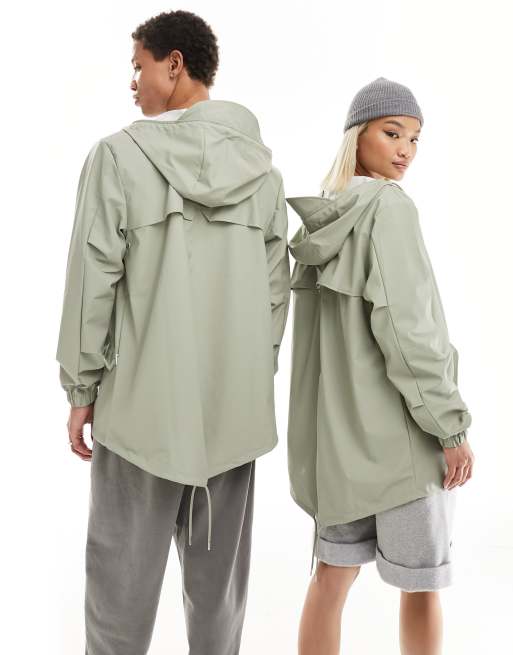 Rains - 18010 - Veste imperméable unisexe à ourlet plongeant - Vert sauge, 2 de 4