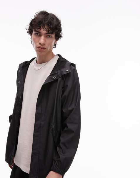 Rains 18010 waterproof fishtail jacket in black - view 1