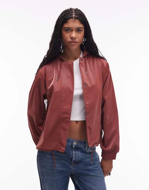 Rains 18040 string waterproof short jacket in peach - view 1