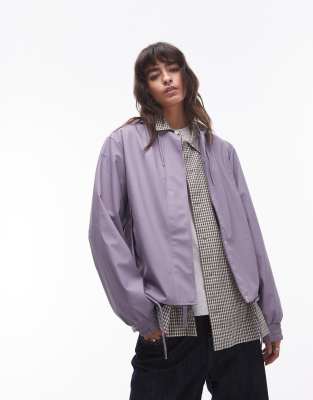 Rains 18040 Waterproof Drawstring Jacket In Purple