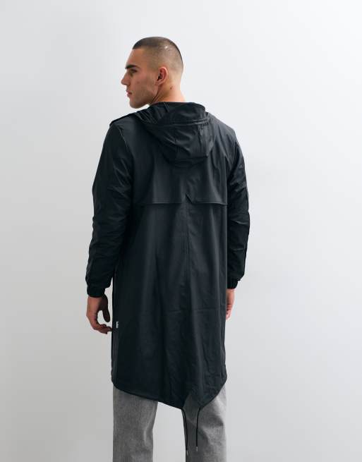 Rains 18140 fishtail parka in zwart, 4 van 5