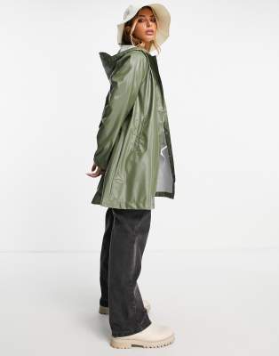 Rains 18340 A-line jacket in olive - ASOS Price Checker