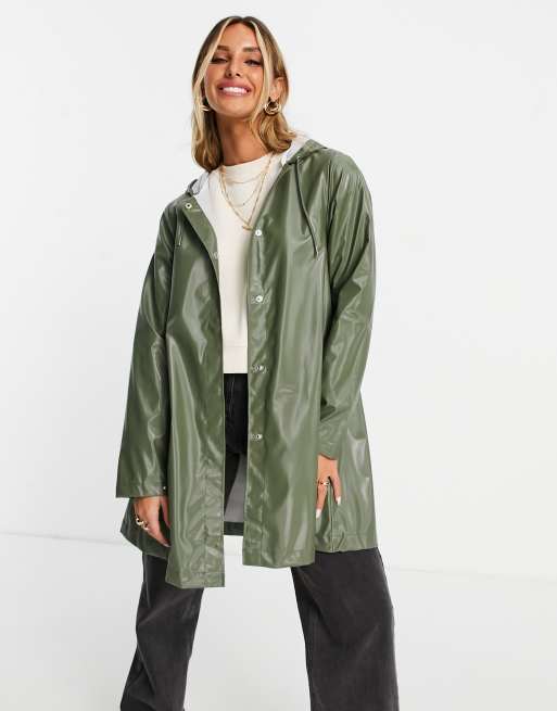 Rains 18340 A line jacket in olive