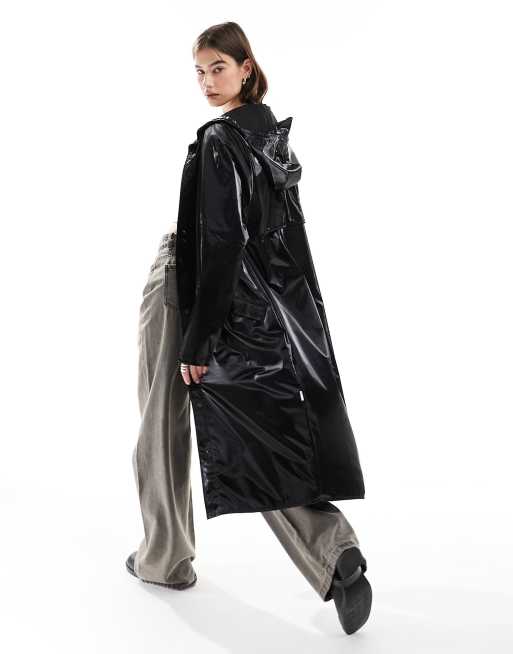 Rains - 18360 Giacca impermeabile lunga nera lucida - In esclusiva per ASOS, 2 di 4