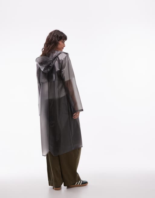 Rains – 18360 – Wasserdichte lange Jacke aus leicht transparentem Schwarz, 3 von 4