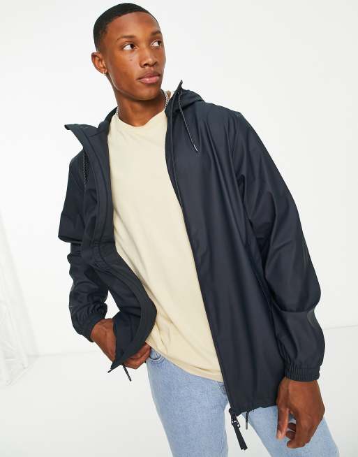 Rains 18370 waterproof storm breaker jacket in navy | ASOS