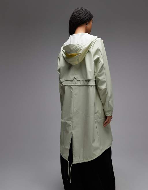 Rains 18550 String waterproof cinched longer parka jacket in light