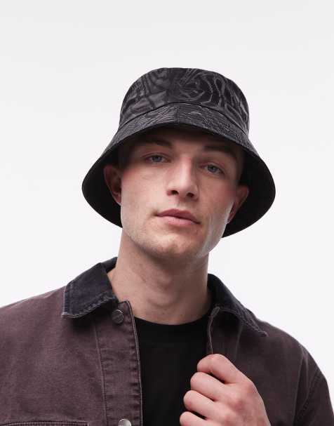 Rains – 20010 – Czarny wodoodporny kapelusz typu bucket ze wzorem - view 1