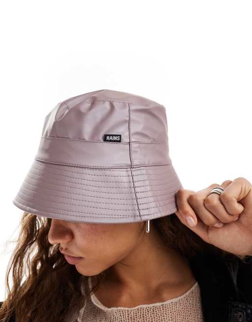 Rains 20010 waterproof bucket hat in metallic pink