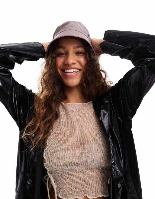 Rains 20010 waterproof bucket hat in metallic pink | ASOS