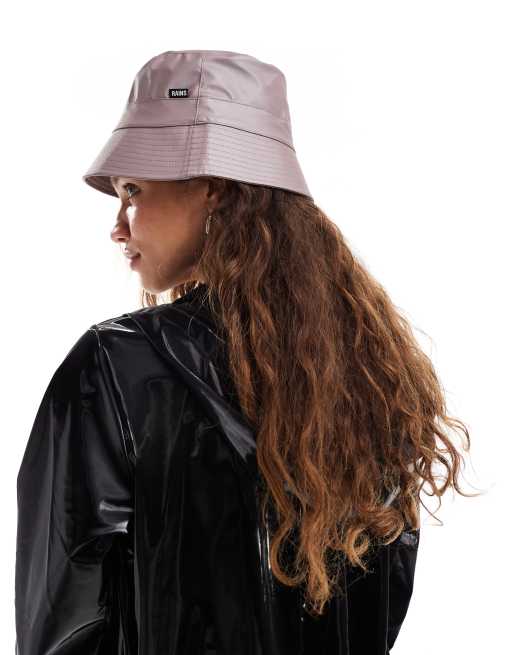 Rains 20010 waterproof bucket hat in metallic pink | ASOS