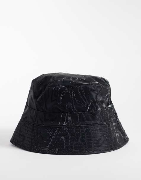 Rains 20010 waterproof printed bucket hat in black - view 1