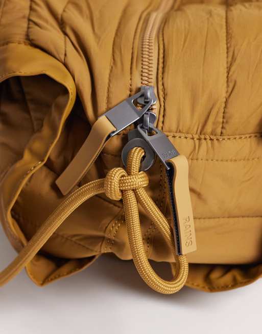 Rains 21000 Koya water repellent quilted cross body shoulder bag in brown, 3 of 4