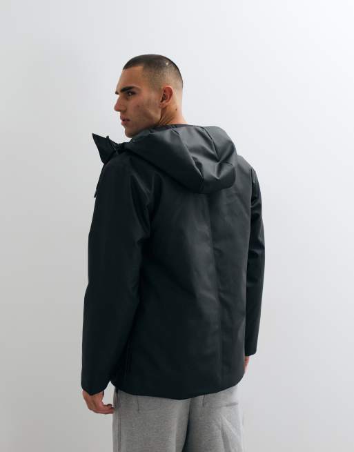 Rains 21450 Nome waterproof flat padded insulated parka jacket in black, 5 of 5
