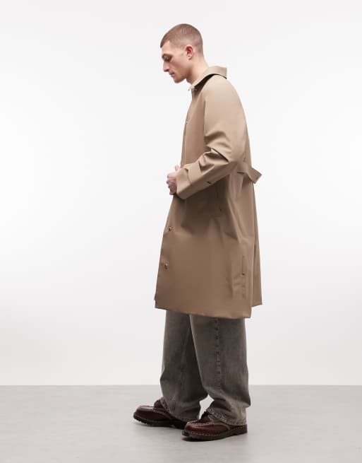 Rains – 21520 Nara – Beige, vattentät, figursydd trenchcoat i lång modell, 5 av 5