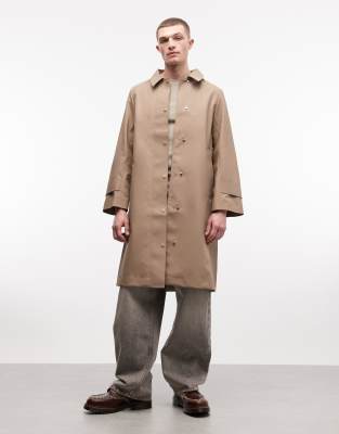 Nara - Lange, elegante Trenchjacke aus wasserfestem Material in Beige-Neutral Neutral M