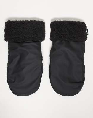 Rains Rains 21640 waterproof puffer fleece mittens in black