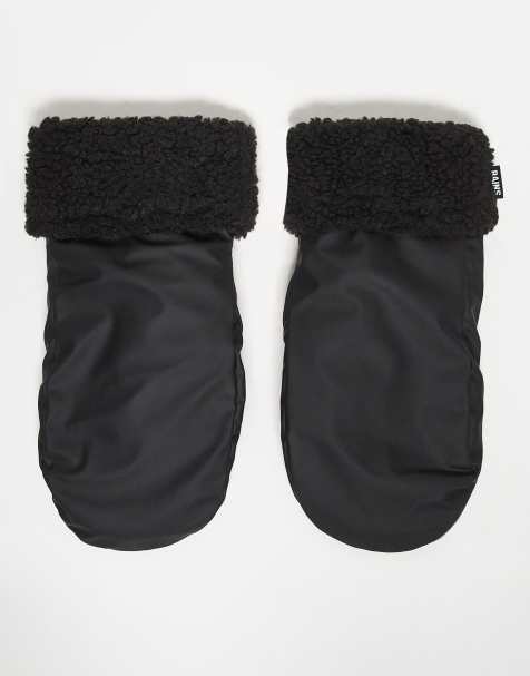 Rains 21640 waterproof puffer fleece mittens in black - view 1