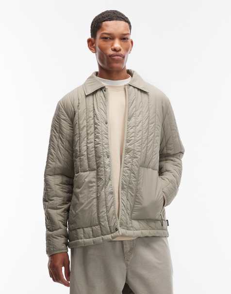 Rains - 21880 Banja - Doorgestikt overshirt met rits in lichtgroen - view 1