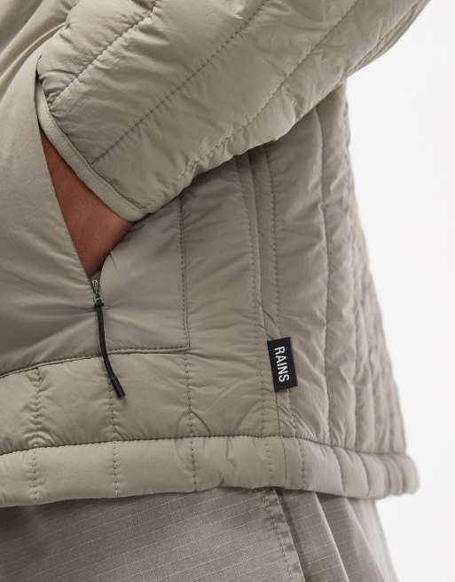 Rains - 21880 Banja - Giacca interna trapuntata verde pallido con zip, 5 di 5