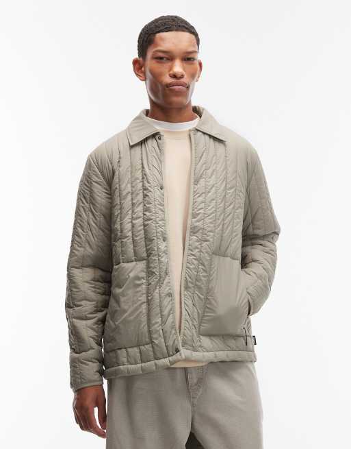 Rains – 21880 Banja – Jasnozielona pikowana zapinana na zamek kurtka-podszewka