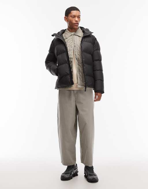 Rains 21880 Banja zip through quilted liner overshirt jacket in pale green, 2 of 5