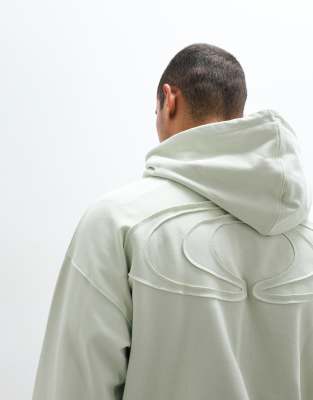Rains 41170 Relaxed Fit Splash Logo Hoodie With Back Print In Green