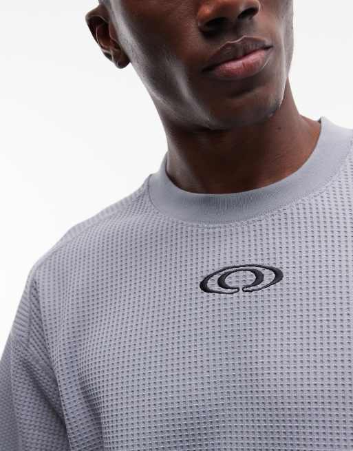 Rains - 41370 - Blå T-shirt i regular fit med vaffeltekstur - Del af sæt, 3 af 5