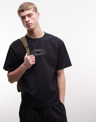 Rains 41470 Relaxed Fit Splash Logo T-shirt In Black