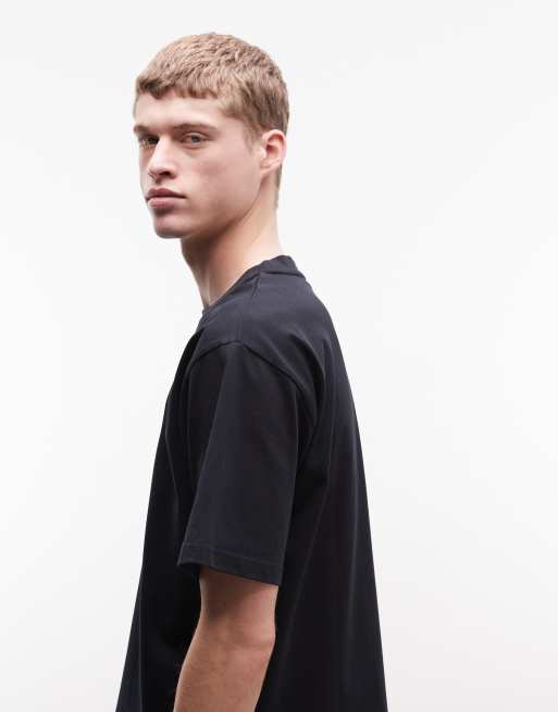Rains 41470 relaxed fit splash logo t-shirt in black, 3 of 5