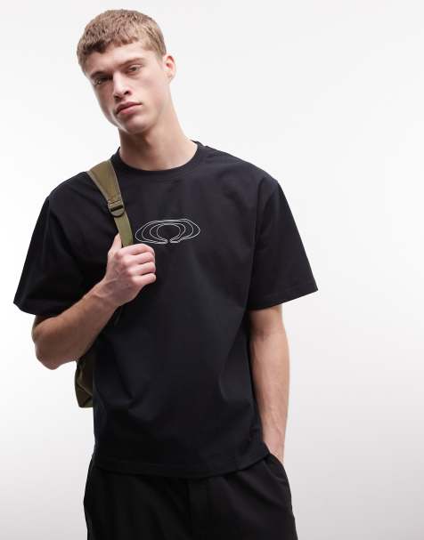 Rains – 41470 – Relaxed-Fit-T-Shirt in Schwarz mit Farbspritzer-Logo - view 1