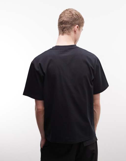 Rains - 41470 Ruimvallend T-shirt met splash-logo in zwart, 5 van 5