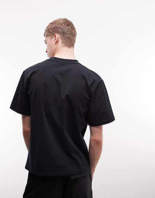 Rains 41480 relaxed fit blurred logo t-shirt in black, 3 of 5